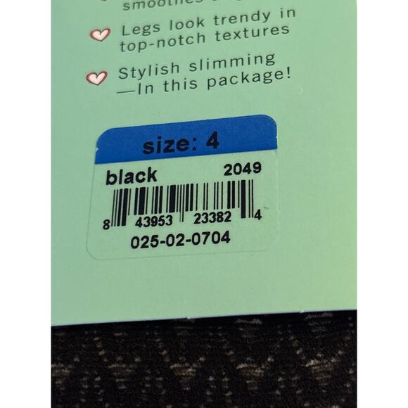 Spanx Assets by Sara Blakely Textured Shaping Tights Size 4 Wish Bone Black - Picture 2 of 5